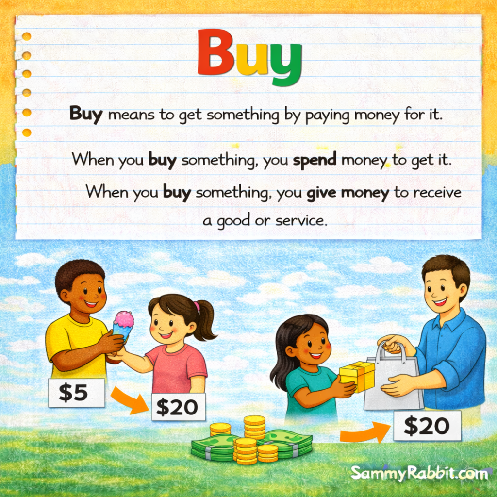 Buy: A Kid-Friendly Money Dictionary Definition