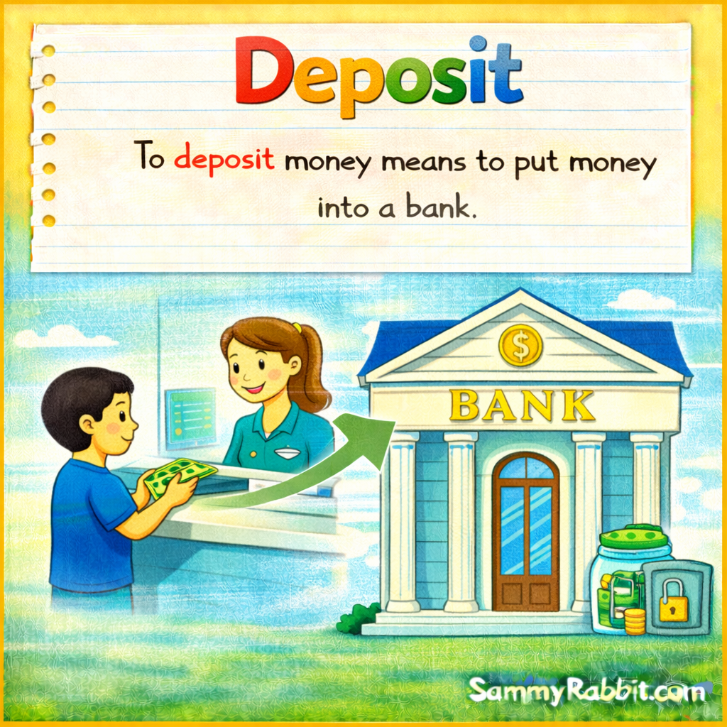 Deposit: A Kid-Friendly Money Dictionary Definition