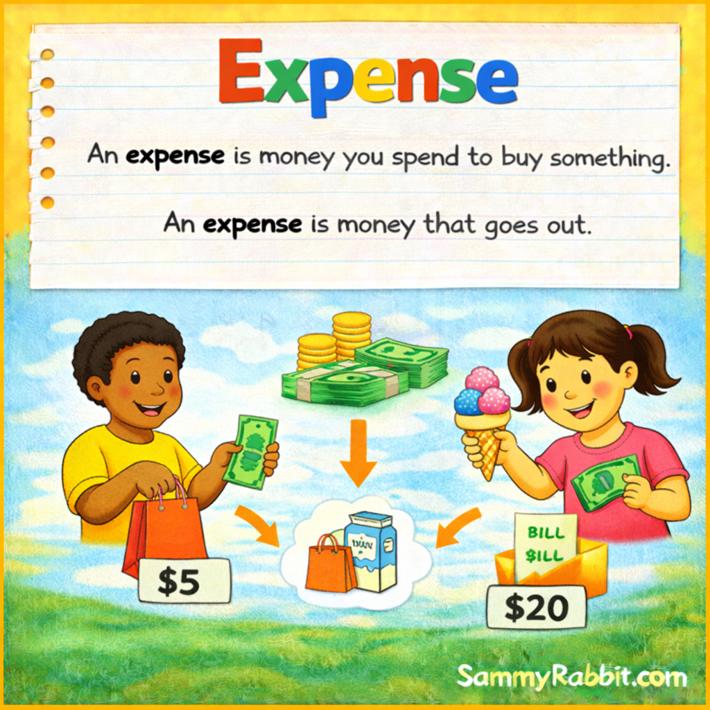 Expense: A Kid-Friendly Money Dictionary Definition