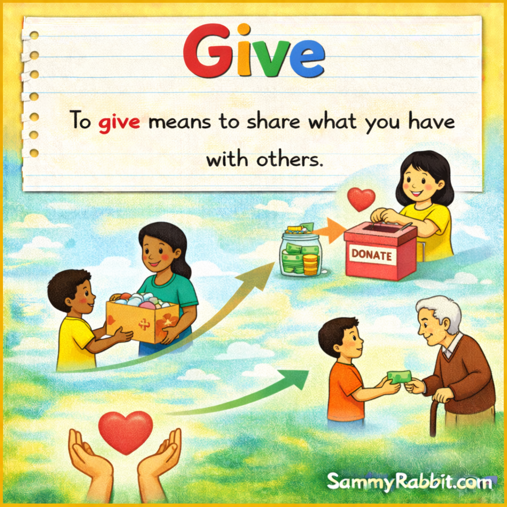 Give: A Kid-Friendly Money Dictionary Definition