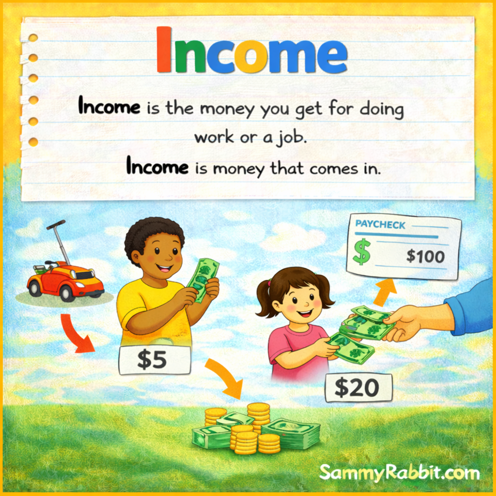 Income: A Kid-Friendly Money Dictionary Definition