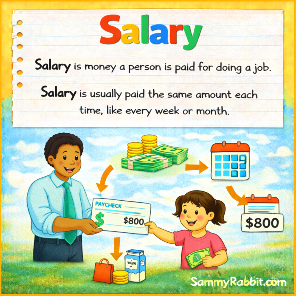 Salary: A Kid-Friendly Money Dictionary Definition