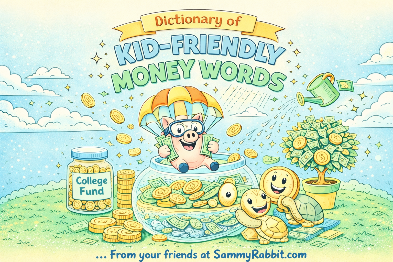 Dictionary of Kid-Friendly Mone Words from Sammy Rabbit