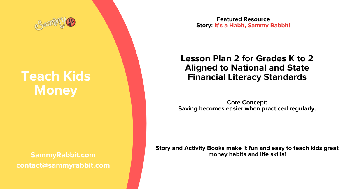 Teaching Saving as a Habit (Grades K–2): Standards-Aligned Financial Literacy Lesson Plan Using It’s a Habit, Sammy Rabbit