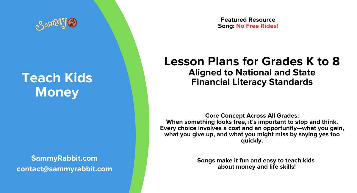 Standards-Aligned Financial Literacy Lesson Plans (Grades K–8): No Free Rides