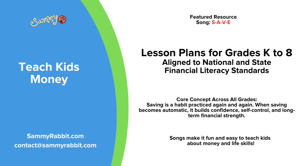 Standards-Aligned Financial Literacy Lesson Plans (Grades K&ndash;8): Save | Start saving. Make it a habit. Make it automatic.